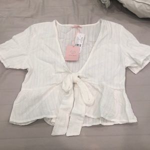 NWT Lottie Moss White Tie Front Too